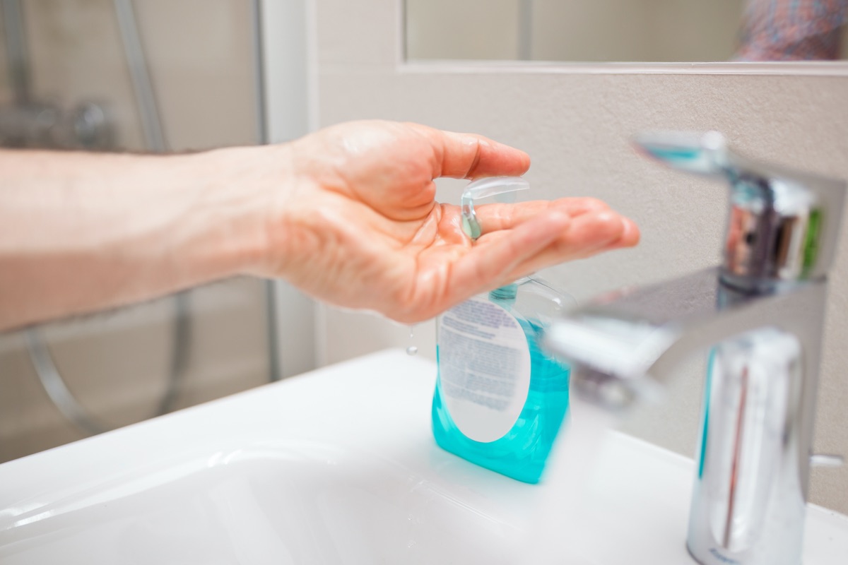 wash hands antibacterial soap