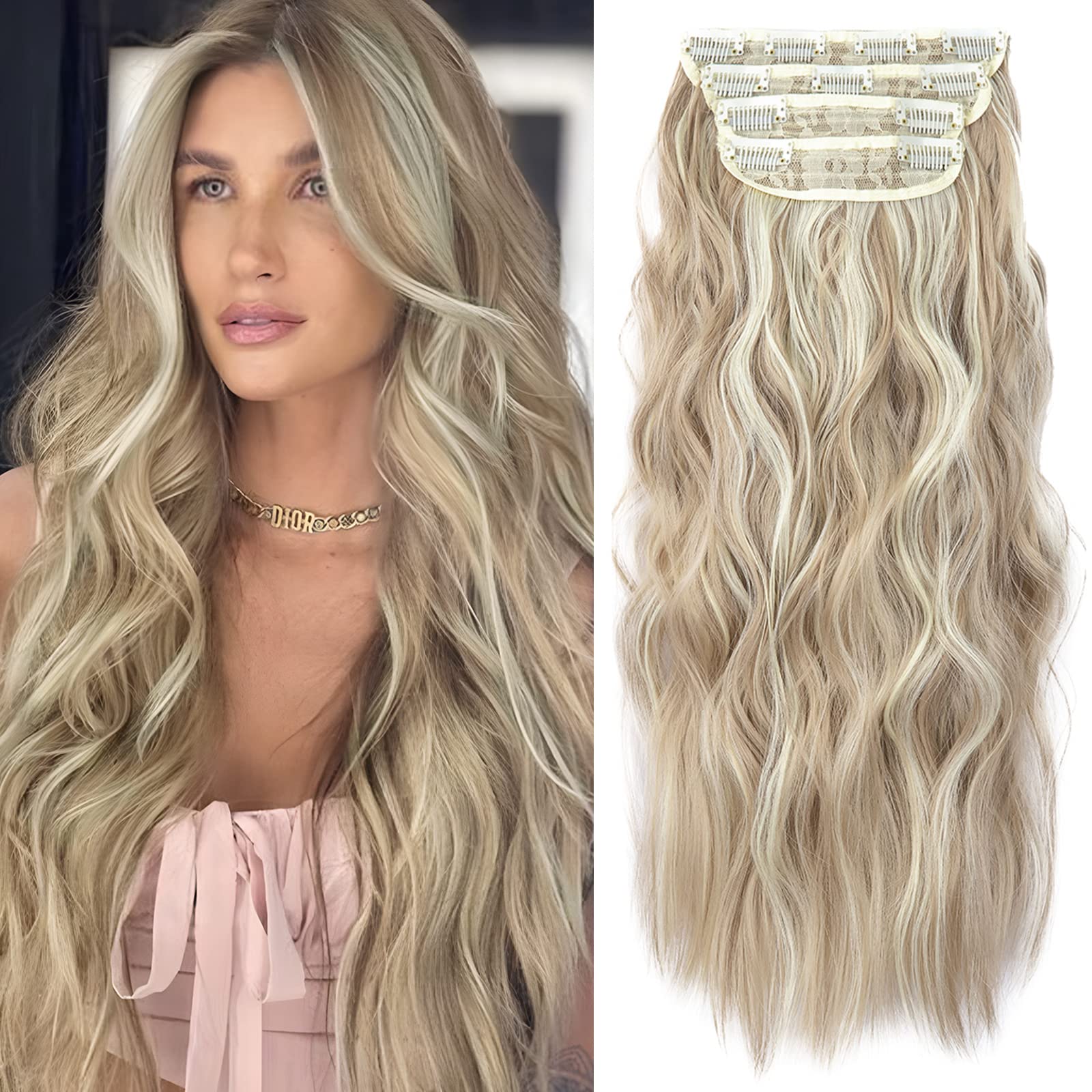 LEEONS Clip in Natural Hair Extensions