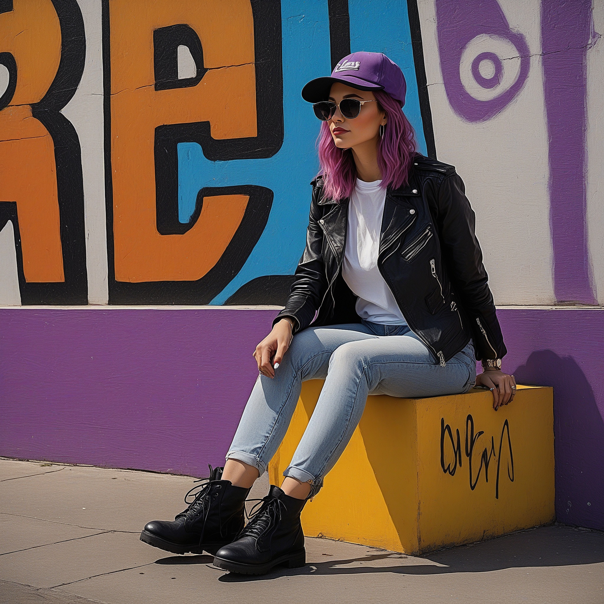 Black Leather Jacket, a White T-shirt, skinny Jeans, and Ankle Boots