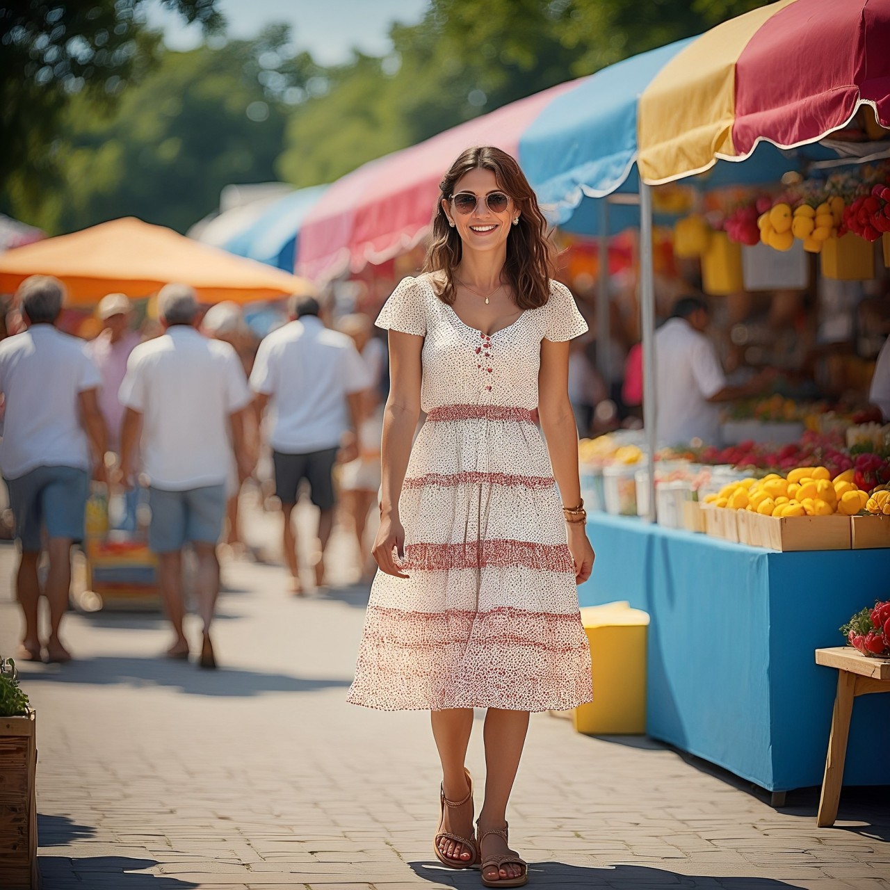 Red And White Summer Dress