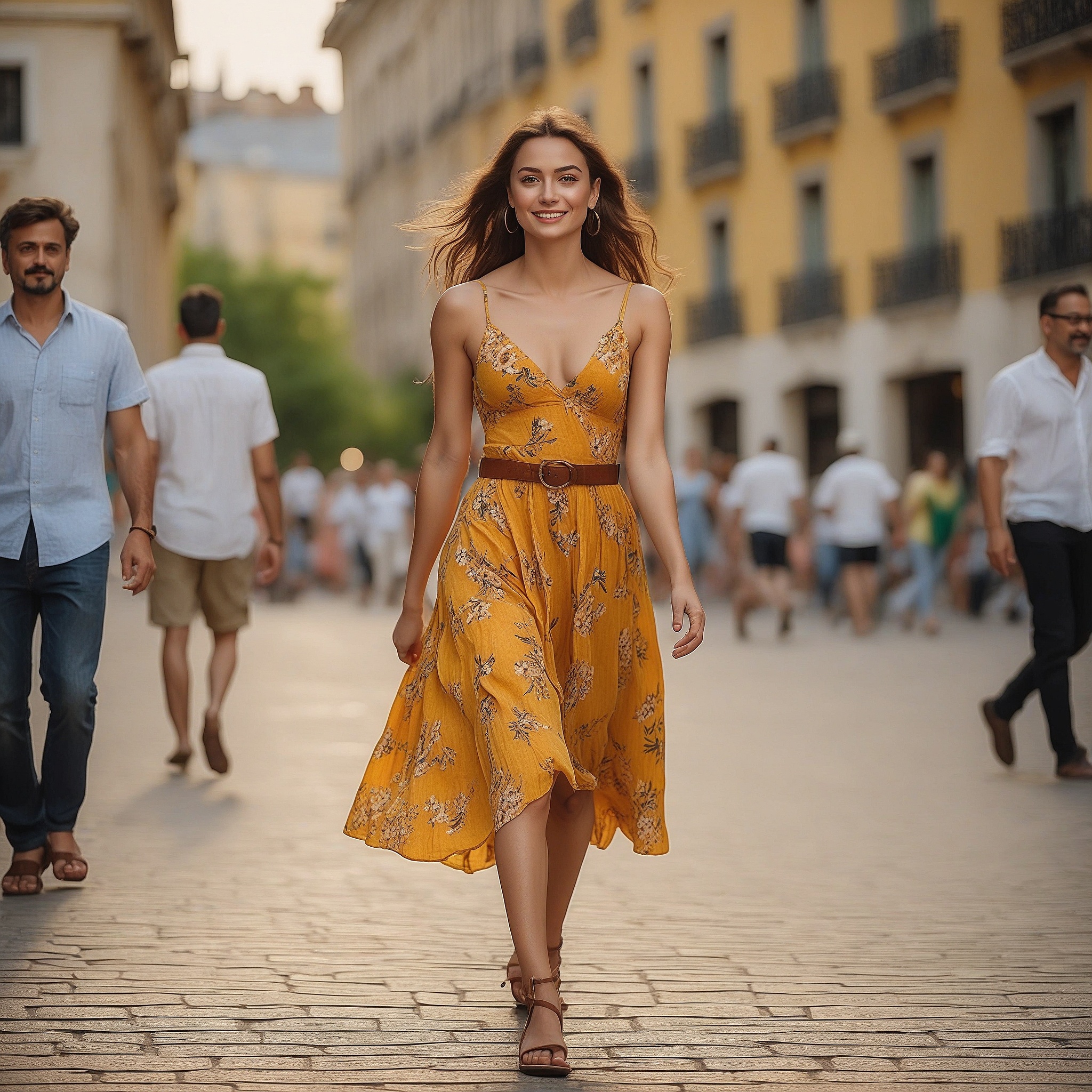 Yellow Floral Print Sundress