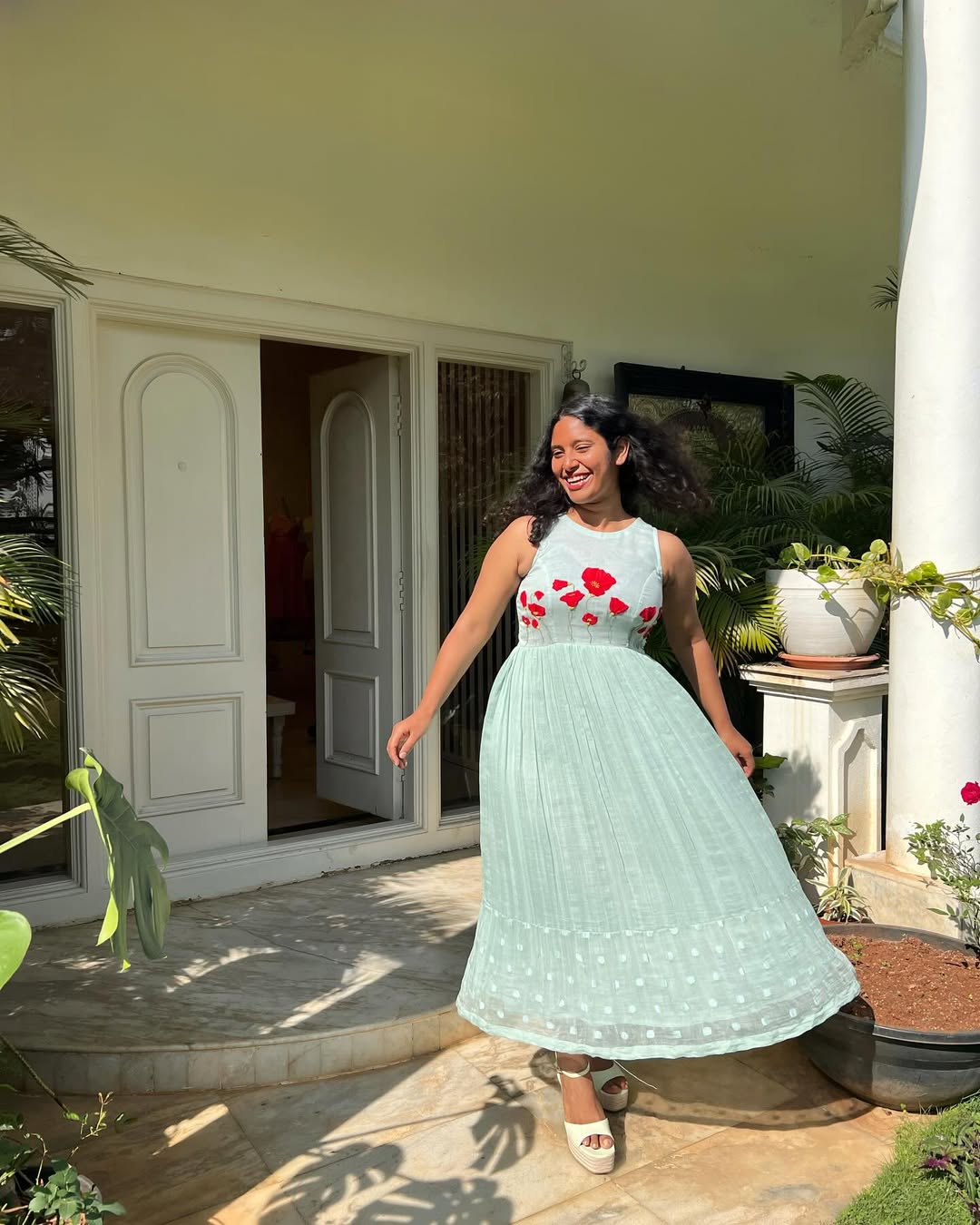 Baby Blue Floral Dress