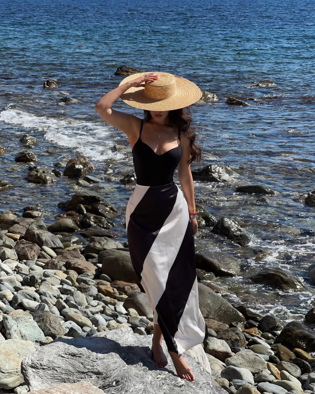 Black And white Beach Dress